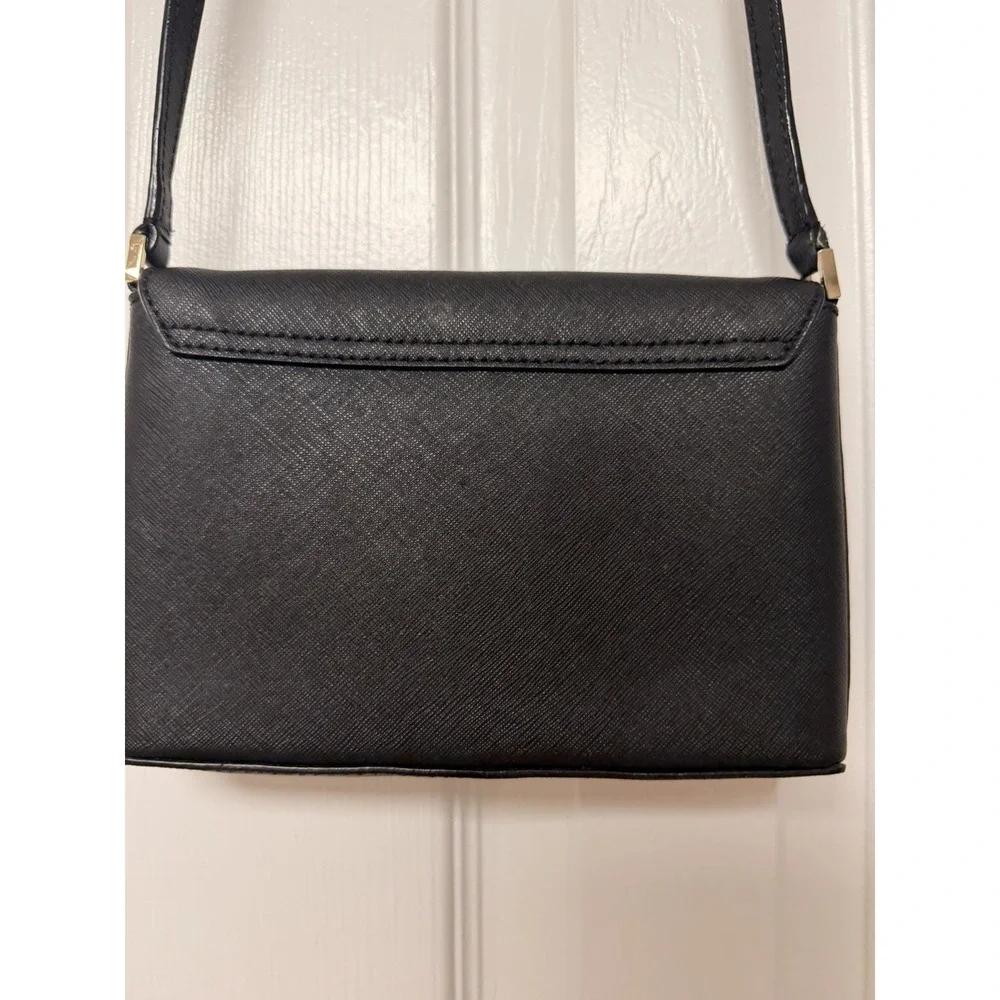 Kate Spade Newbury Lane Sally Crossbody Black Saffiano Leather Gold Lock